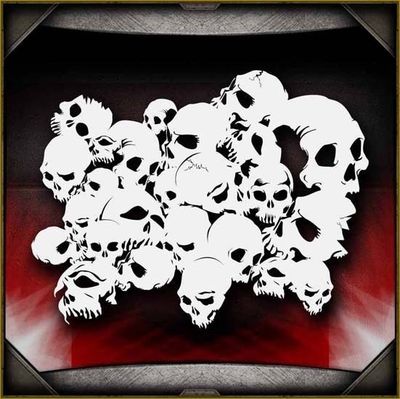 Airbrush Stencil Template Airsick Skull Background 20