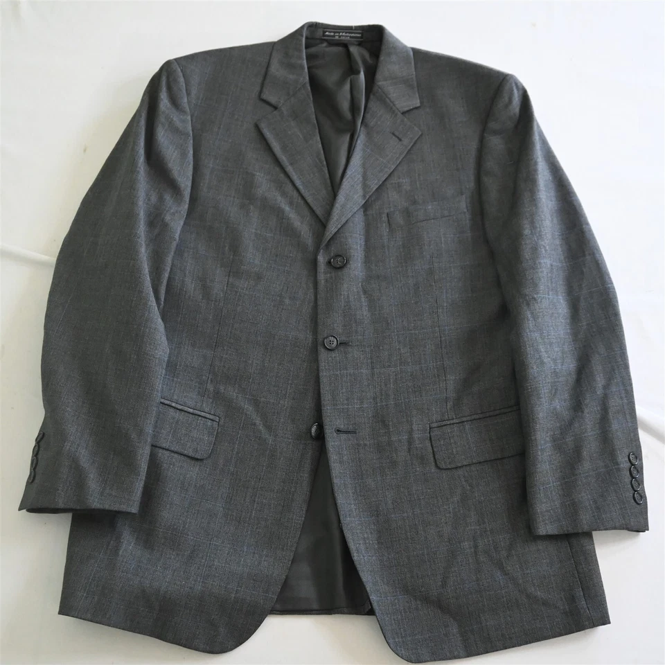 Bill Blass 42R 36x29 Gris Ventana 100% Lana Hombres Chaqueta Pantalones Traje Foto 2 de 4