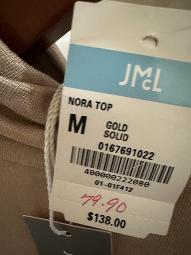 J. MCLAUGHLIN NORA METALLIC TURTLENECK GOLD LONGSLEEVE PULLOVER SZ M $138NEWTAG - Picture 4 of 8