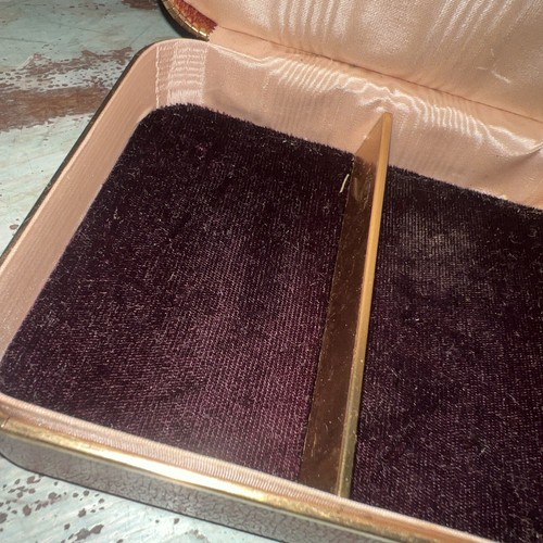 Vintage 1960’s FARRINGTON Brown Genuine Texol Jewelry Box Velvet Lining - Picture 4 of 5