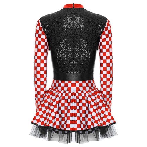 Mujer Cuadros Vestido Corredor Body Corredor Lentejuelas Brillantes Falda Leotardo - Imagen 18 de 28