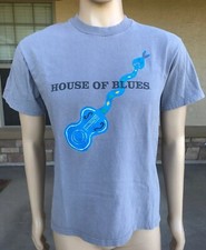 Vintage House Of Blues T Shirt USA Made Size Medium Guitar Snake Logo Music