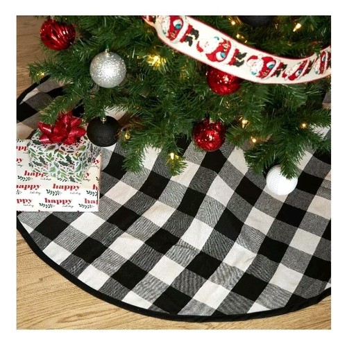 Neu mit Etikett Holiday Time 48" Weihnachtsbaumrock schwarz Büffel - Bild 1 von 8