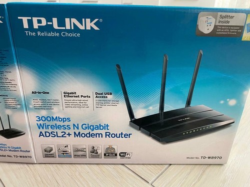 031 - ROUTER MODEM ADSL2+ TP-LINK WIRELESS N GIGABIT 300 MBPS TD-W8970 3 antenne - Foto 2 di 3