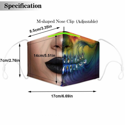 Gesichtsmaske Doppellagig Waschbar Wiederverwendbar Stoff Schutz Mundbedeckung Filter - Bild 59 von 131