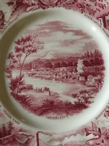 Johnson Bros. England "the Oregon Plate" Rose Transferware - Picture 2 of 4
