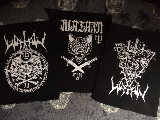 Watain FTW 13 Snakes & Wolves Black Canvas Patch Crowned Skull 'n' Crossbones Watain FTW 13 Snakes & Wolves Black Canvas Patch Crowned Skull 'n' Crossbones