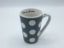 Housewares International  Polka Dot Tall Mug. Enjoy The Journey