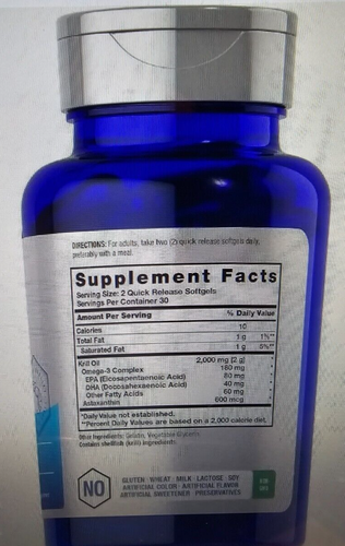3 items Antarctic Krill Oil 2000 mg 60 Softgels Omega-3 EPA, DHA, w Astaxanthin+ - Picture 8 of 24