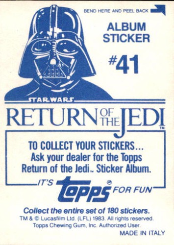 Star Wars ROTJ Trading Card Sticker Album Complete Your Set You Pick 1983 Topps - Bild 83 von 355