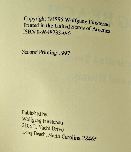 LONG BEACH A NORTH CAROLINA TOWN, W. Furstenau, 1997 1st/2nd HC SIGNED Like New - Picture 5 of 8