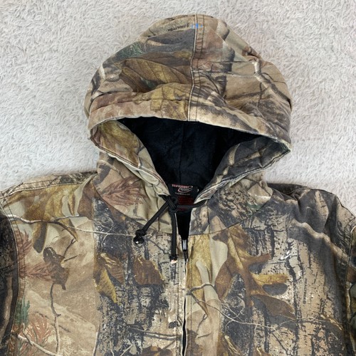Realtree Camouflage Green Hooded Hunting Jacket Youth Size Large L - Picture 2 of 17