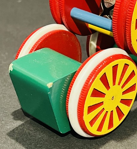 Vintage Original BRIO Wooden Pull Toy with Bell - Rolling Train Car - Picture 7 of 7