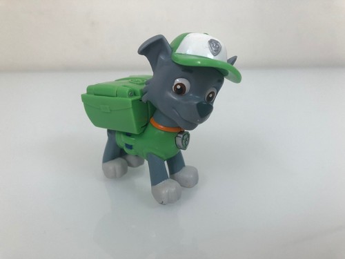 Paw Patrol - Rocky Figure Action Pack Pup 3” Tall - HTF Toy - Green Recycle Toy - Picture 4 of 10