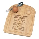 Warning World's Grumpiest Designer Breakfast Dippy Egg Cup Board Awesome Best