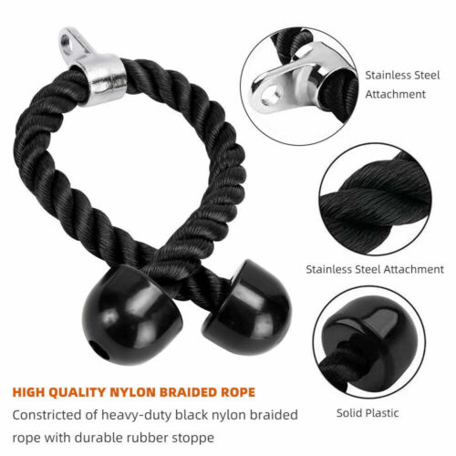 Tricep Rope Multi Gym Pull Down Arm Training Fitness Cable Pulley Attachment AU - Picture 3 of 11