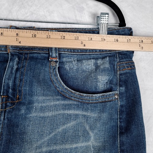 Vintage Y2K Paris Blues Micro Mini Skirt Womens Juniors 13 Blue Denim Low Rise - Picture 7 of 19