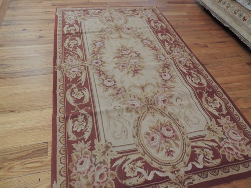 3x5 small RUG French Aubusson Style Needlepoint Oriental Area rug door mat - Picture 2 of 19