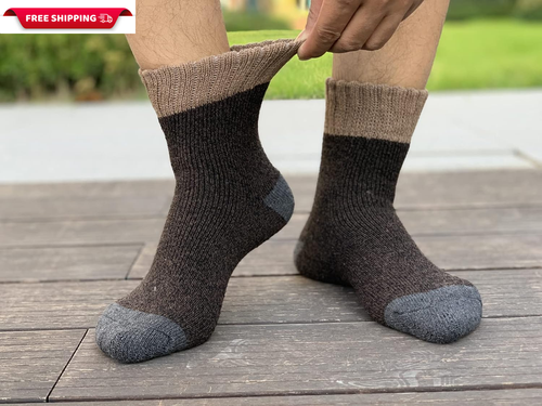 3Pack Mens Super Thick Wool Warm Socks - Soft Comfort Casual Crew Winter Socks - Picture 8 of 9