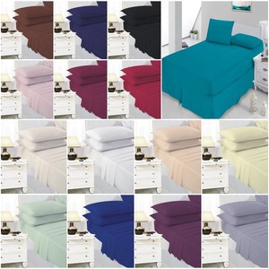 4FT Small Double bed Plain Dyed Fitted Sheet or Matching Pillow cases 22 Colors 4FT Small Double bed Plain Dyed Fitted Sheet or Matching Pillow cases 22 Colors