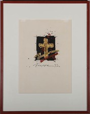 Harry Fonseca (1946 -2006) - Mixed Media, The Discovery of Gold and Souls #3