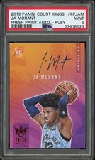 2019 Court Kings Ja Morant Rookie Fresh Paint Auto Ruby /99 #FP-JAM PSA 9