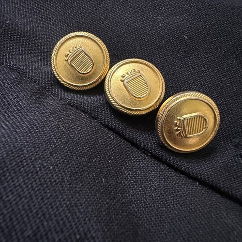 Arnold Brant Blazer Mens 44R Sport Coat Jacket Navy Blue 3 Gold Button Wool Prep - Picture 3 of 7
