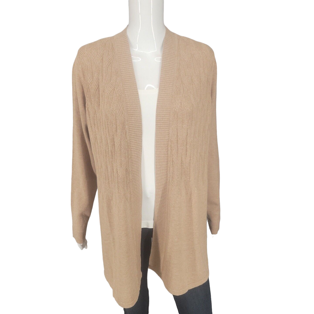 Isaac Mizrahi Live Novelty Stitch Swing Open Cardigan Small Sz