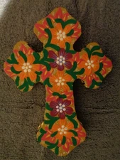 Oaxaca wood carving folk art cross alebrijes