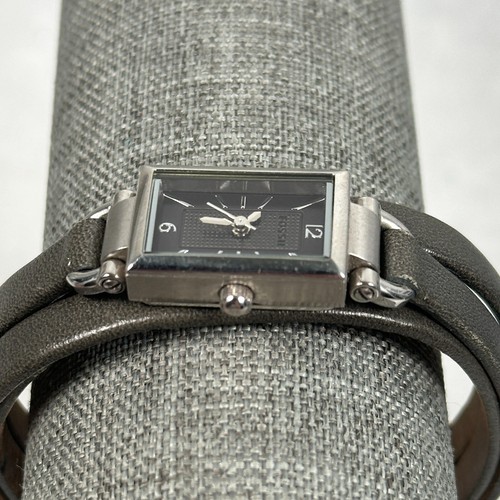 Fossil Watch Womens 15mm Rectangle Gray Multi Strap Band Silver Tone New Battery - Picture 3 of 10
