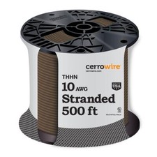 500 ft. 10 Gauge Brown Stranded Copper THHN Wire