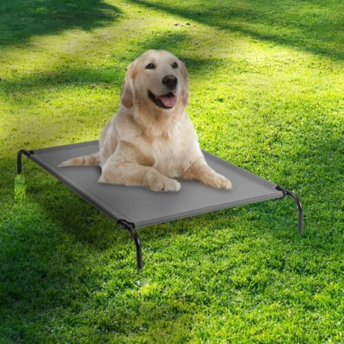 50" Light Grey Large Dog Bed Elevated Raised Pet Cot Indoor Durable Steel Frame - Picture 2 of 24
