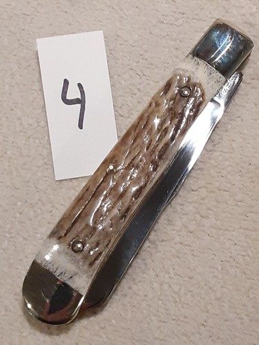 BUCK CREEK STAG HANDLES HAND MADE GERMANY FOLDING KNIFE 4 - Picture 10 of 11