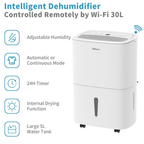 SHINCO 30L/Tag Elektrischer Kompressor Luftentfeuchter für Zuhause - Bild 3 von 8