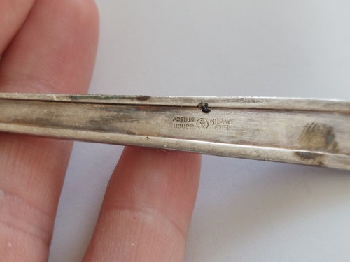 Cuchara de plata europea marcada Arthur Krupp Italia Milán 90 18 - Imagen 3 de 3