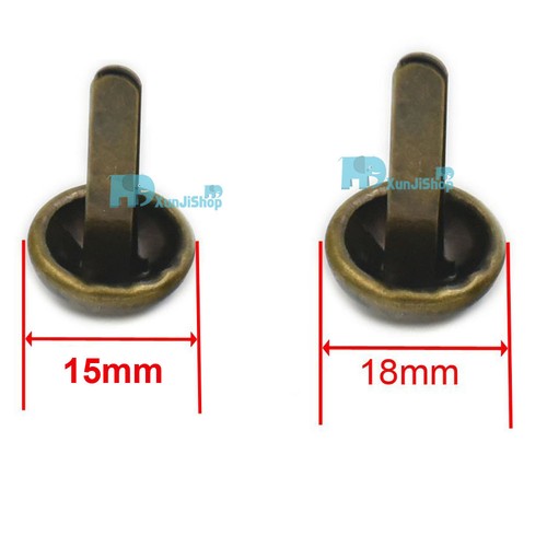 10 12 15mm Flat Feet Nail Stud Spike Handbag Bags Leather Craft DIY with washer - Picture 5 of 5