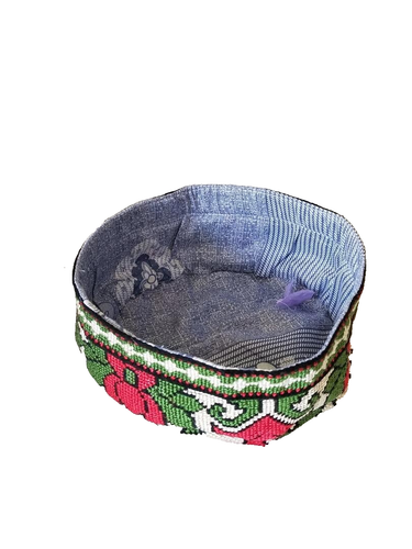 UZBEKISCHER IROQI STAMM HANDBESTICKTER SEIDENHUT - UNISEX - CA. 23 ZOLL - Bild 4 von 4