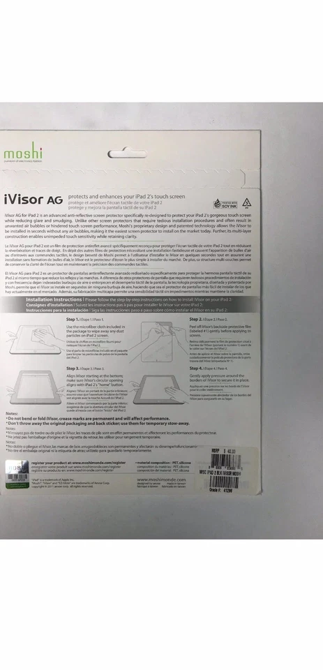 Moshi iVisor AG advanced Apple iPad 2 Screen Protector  - Black - Image 2 of 2