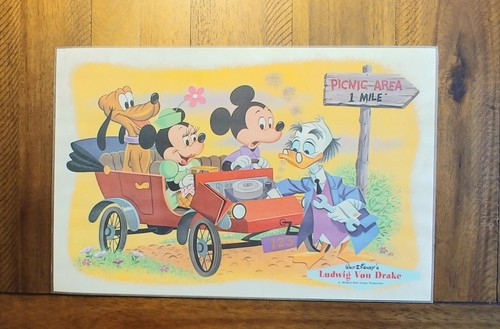 Set Of 8 Walt Disney Placemats 1960 Vintage Mickey Minnie Tinker Bell Donald - Picture 6 of 8