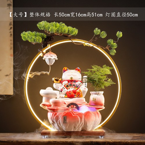 For Ceramic lucky cat circulation flowing water makes fortune rich ornament - Picture 14 of 33