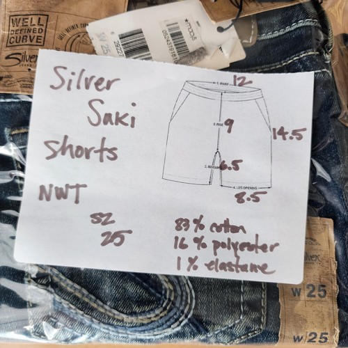 SILVER Jeans Suki Curvy Fit Mid-Rise Shorts Blue Denim Womens Size 25 NWT - Picture 5 of 5