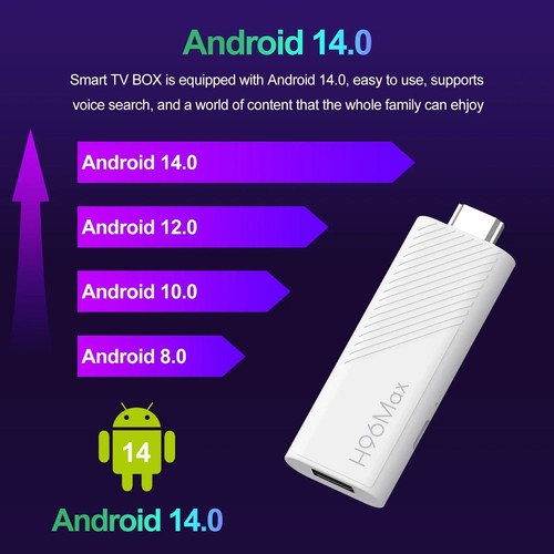 Upgraded H96 MAX H313 Mini TV Stick Android 14 Smart TV Box Android14 BT 4K HD - Picture 4 of 11