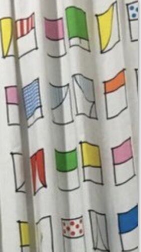 IKEA Hemmahos Children’s Colorful Curtain 2 Kids’ Drape Panel Blue Yellow Window