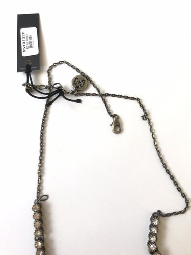Women’s Necklace Rhinestones Floral Teardrop Necklace Pendant NWT Silver & Gray - Picture 9 of 9