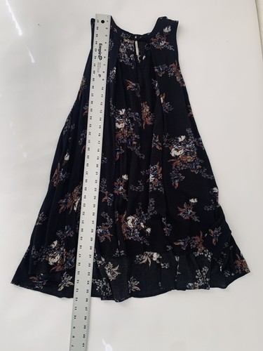 Free People Kleid S Tunika schwarz Blumen ärmellos Boho Cottagecore Western Rodeo - Bild 8 von 9