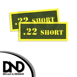 YWbkRD 22 HORNET Ammo Label Decals Ammunition Case 3/" x 1/" sticker 4 PACK