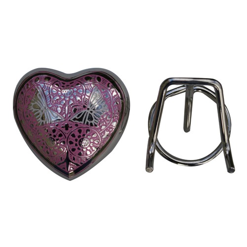 Beautiful Small Double Butterfly's Engraved Heart Keepsake Urn for Human - Picture 4 of 12