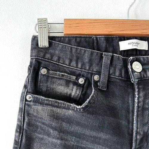 MOUSSY Fremont Distressed Raw Hem Skinny Jeans Mid Rise Schwarz Größe 25 - Bild 4 von 12