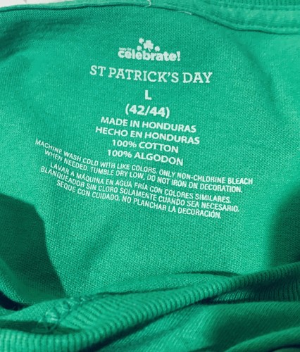 Celebrate "Say Hello To My Little Friend" St Patricks Day Shirt Size L. A6 - Picture 4 of 4