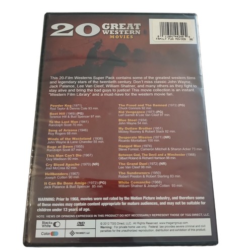 20 Great Western Movies - SEALED (DVD, 2012)  John Wayne, Jack Palance - Picture 2 of 2